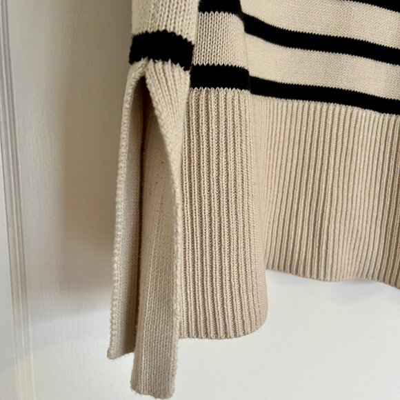 GAP Striped Crewneck Split-hem Cotton Sweater | Size XS - Picture 5 of 9